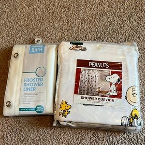 Peanuts Shower Curtain and Shower Liner